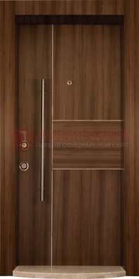 Коричневая входная дверь c МДФ панелью ЧД-12 в частный дом в Краснодаре