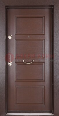Коричневая входная дверь c МДФ панелью ЧД-28 в частный дом в Краснодаре
