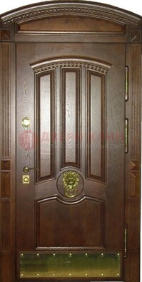 Хорошая стальная арочная дверь с декоративным элементом ДА-23 в Краснодаре
