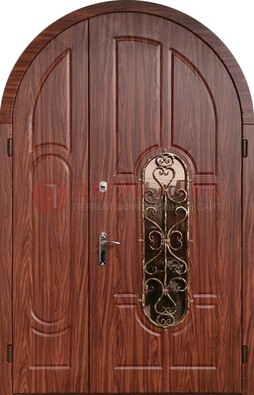 Арочная двухстворчатая стальная дверь Винорит ДА-54 в Краснодаре
