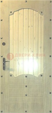 Белая железная дверь с евровагонкой ДЕ-9 в Краснодаре