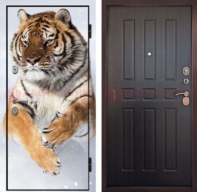 Металлическая дверь с фотопечатью тигра ДФ-1 в Краснодаре