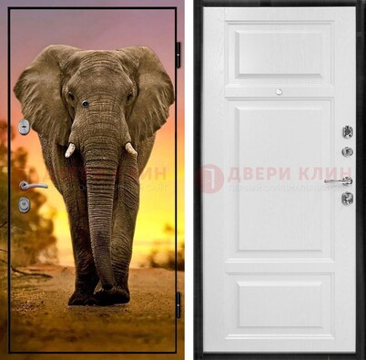 Металлическая дверь с фотопечатью слона ДФ-30 в Краснодаре