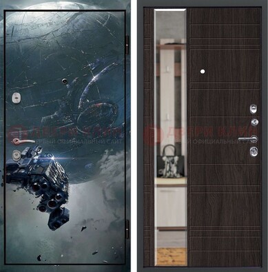 Железная дверь с фотопечатью космической фантастики ДФ-51 в Краснодаре