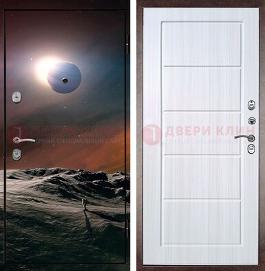 Стальная дверь с фотопечатью планет ДФ-8 в Краснодаре