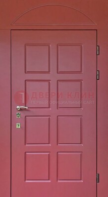Красная стальная дверь с верхней фрамугой ДФГ-13 в Краснодаре