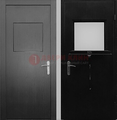 Черная стальная дверь в кассу ламинат внутри ДКС-3 в Краснодаре