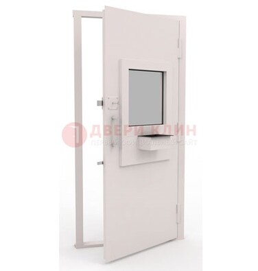 Белая металлическая дверь в кассу с нитроэмалью ДКС-4 в Краснодаре