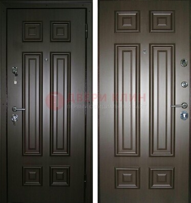 Темная металлическая дверь с МДФ ДМ-136 в квартиру в Краснодаре