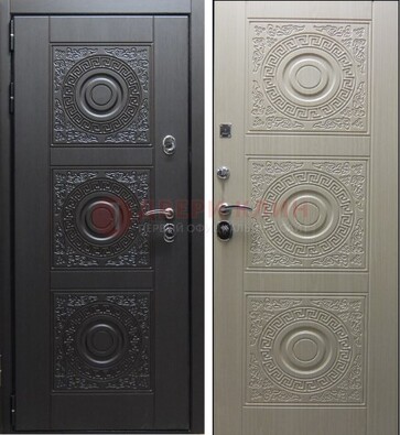 Темная стальная дверь с МДФ ДМ-161 для коттеджа В Ижевске