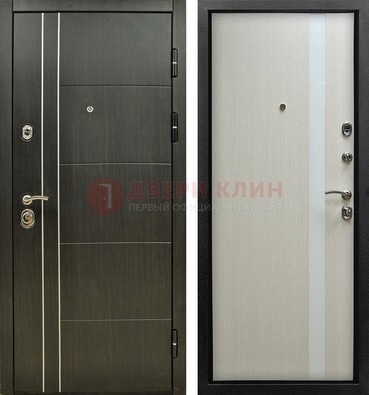 Морозостойкая темная металлическая дверь с МДФ ДМ-164 в Краснодаре