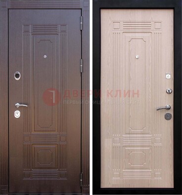 Коричневая входная дверь с МДФ ДМ-173 для кирпичного дома в Краснодаре