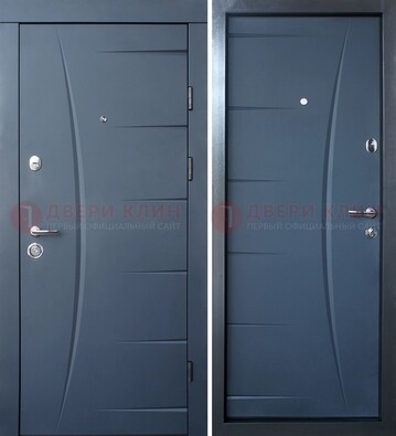 Серая входная дверь с фигурной фрезеровкой МДФ ДМ-213 в Краснодаре