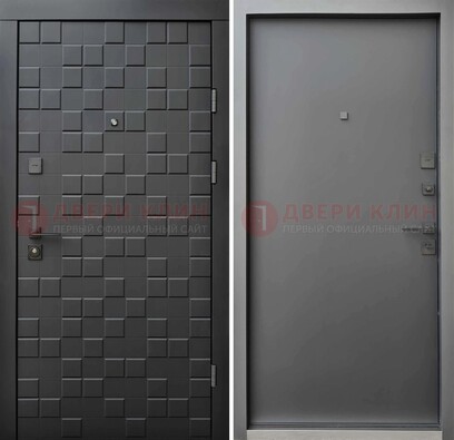 Темная стальная филенчатая дверь с МДФ ДМ-221 в Краснодаре