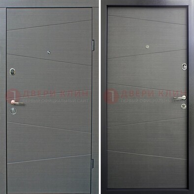 Темная стальная дверь с филенчатой МДФ ДМ-228 в Краснодаре