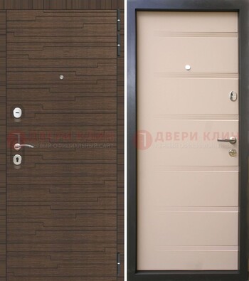 Коричневая  железная дверь c фрезерованной МДФ ДМ-248 в Краснодаре