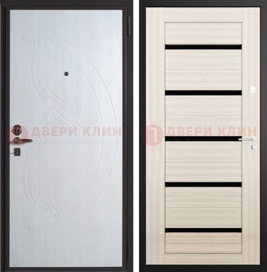 Белая стальная дверь с МДФ ДМ-346 в Краснодаре