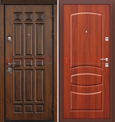 Темная металлическая дверь с МДФ и узором ДМ-364 в Екатеринбурге