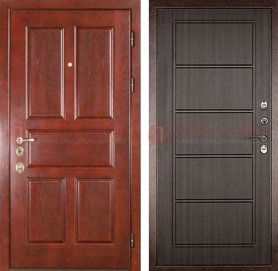 Красная металлическая дверь с МДФ в квартиру ДМ-387 в Краснодаре