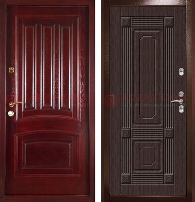 Красная стальная дверь с филенчатой МДФ ДМ-398 в Краснодаре