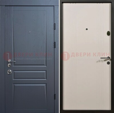 Темно-серая стальная дверь с МДФ хайтек ДМ-481 в Краснодаре