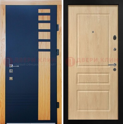 Двухцветная железная дверь с МДФ в квартиру ДМ-511 в Краснодаре