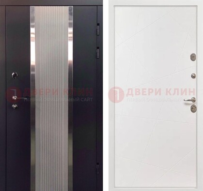 Темная металлическая дверь в квартиру МДФ с двух сторон ДМ-512 в Краснодаре