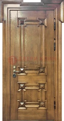 Филенчатая железная дверь с массивом дуба ДМД-56 в Краснодаре