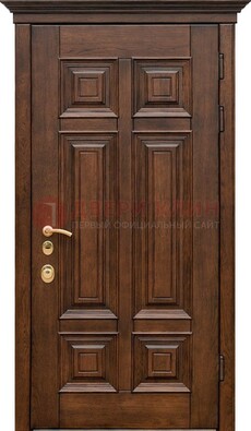 Филенчатая железная дверь с массивом дуба ДМД-68 в Краснодаре