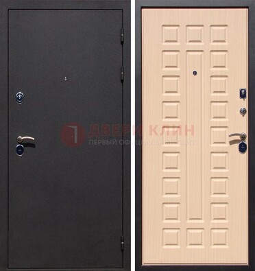 Черная стальная дверь с порошковым окрасом МДФ внутри ДП-102 в Краснодаре