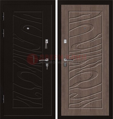 Темная железная дверь с порошковым окрасом ДП-127 в Краснодаре