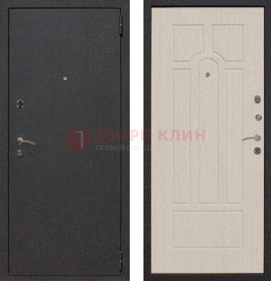 Серая входная дверь с порошковым покрытием МДФ внутри ДП-129 в Краснодаре