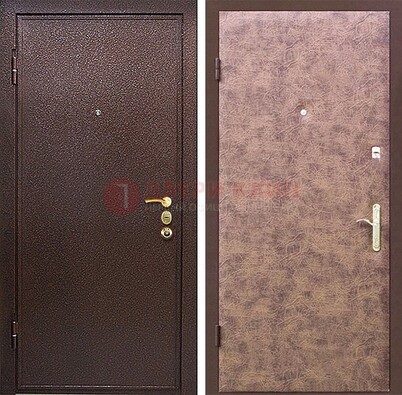 Коричневая входная дверь с порошковым покрытием ДП-147 в Краснодаре