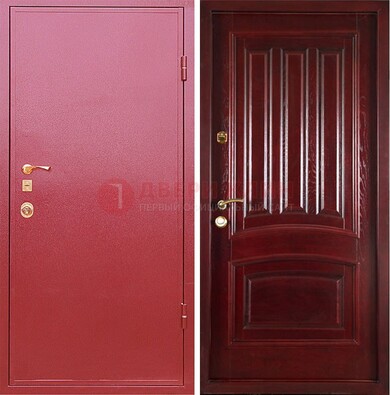 Красная металлическая дверь с порошковым напылением ДП-165 в Краснодаре
