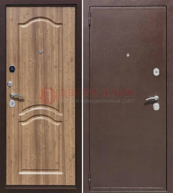 Коричневая железная дверь с порошковым окрасом ДП-191 в Краснодаре