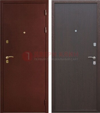 Бордовая входная дверь с порошковым покрытием ДП-201 в Краснодаре