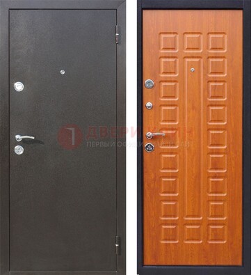Коричневая стальная дверь с порошковым напылением ДП-202 в Краснодаре