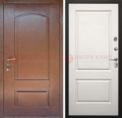 Железная дверь с порошковым покрытием Медный антик со светлой МДФ ДП-234 в Краснодаре
