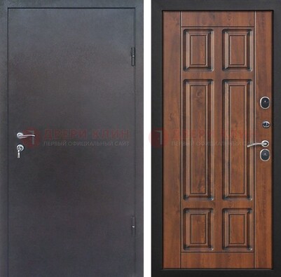 Темная входная дверь с порошковым покрытием с МДФ панелью ДП-235 в Краснодаре