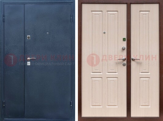 Двустворчатая стальная дверь с порошковым напылением и МДФ ДП-239 в Краснодаре
