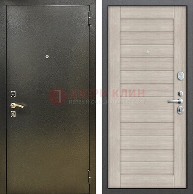 Стальная темно-серая дверь с порошковой отделкой и МДФ панелью ДП-278 в Краснодаре