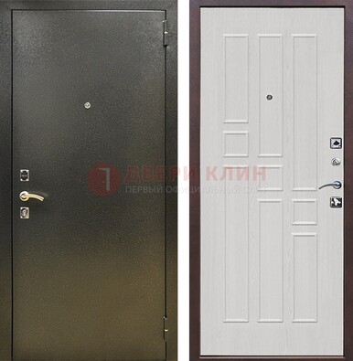 Входная дверь Темное серебро с порошковой отделкой и терморазрывом МДФ ДП-282 в Краснодаре