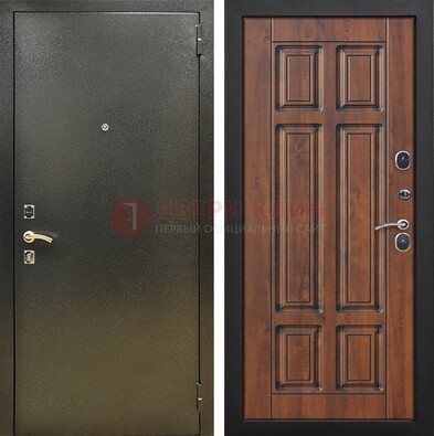 Металлическая входная темная дверь с порошковым напылением и МДФ ДП-299 в Краснодаре