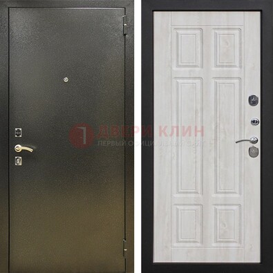 Входная темно-серая дверь с порошковым напылением и МДФ с филенкой ДП-302 в Краснодаре