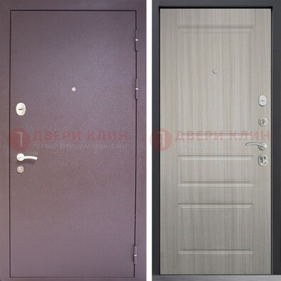 Темная стальная дверь с порошковым окрасом и МДФ ДП-310 в Краснодаре