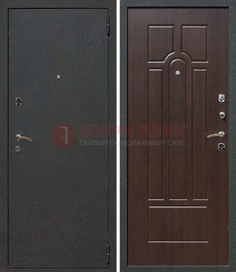 Черная металлическая дверь с порошковым окрасом ДП-47 в Краснодаре