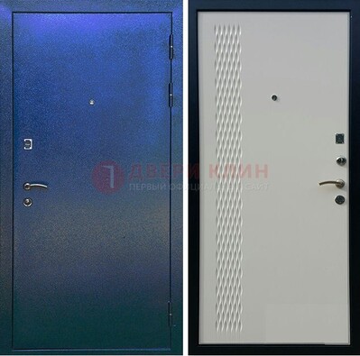 Синяя железная дверь с порошковым напылением ДП-49 в Краснодаре