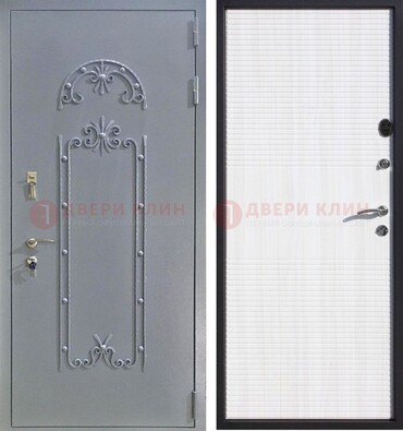 Серая входная дверь с порошковым покрытием ДП-67 в Краснодаре