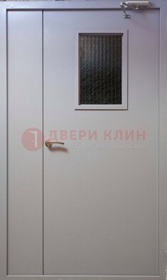 Белая железная подъездная дверь ДПД-4 в Краснодаре