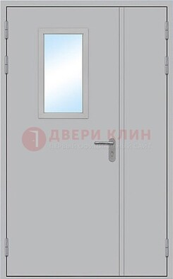 Белая входная противопожарная дверь со стеклянной вставкой ДПП-10 в Краснодаре